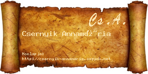Csernyik Annamária névjegykártya